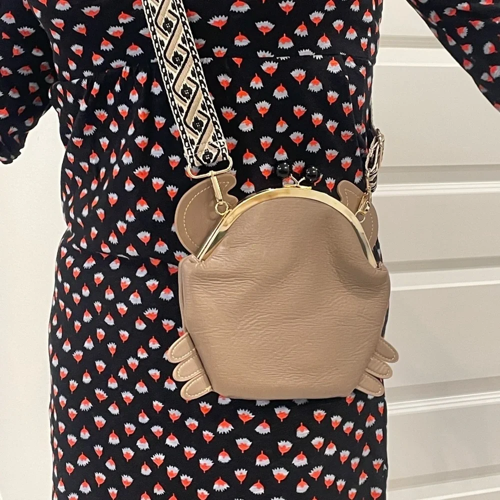 Y2K Crab Crossbody Purse Novelty Coastal Beachcore Summer Bag Coconut Girl